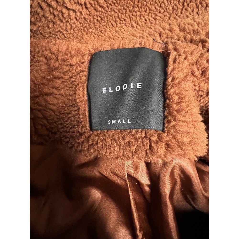 Anthropologie Elodie Faux Sherpa Shearling Teddy Coat Oversized Rust Size Small - Picture 5 of 7